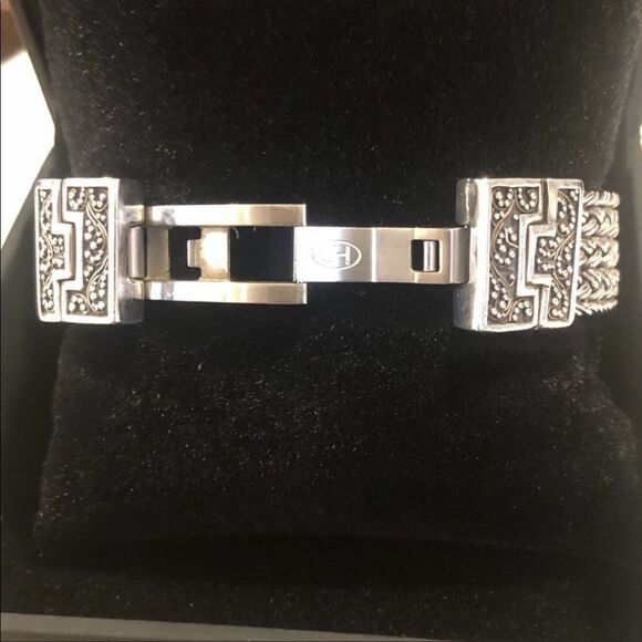 LOIS HILL Sterling Silver Pink Scroll Filigree Thai Flat Weave Bracelet Watch - Picture 3 of 16